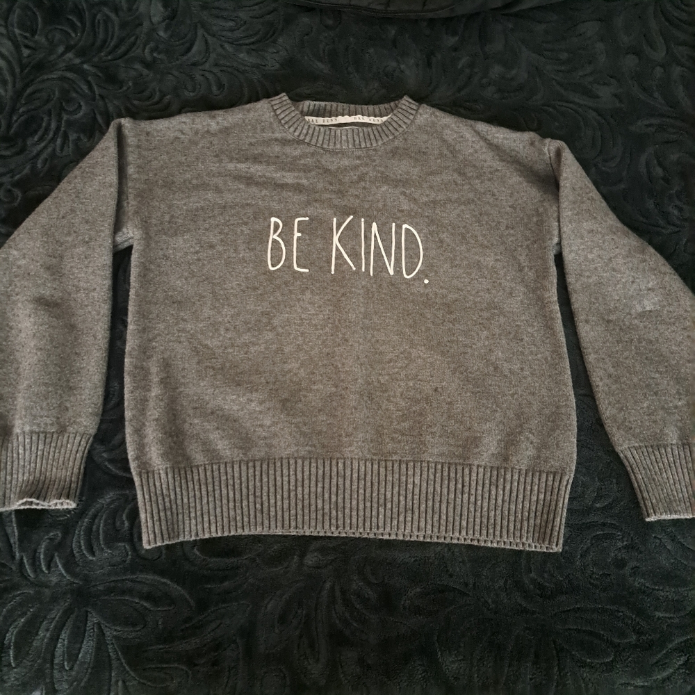 Rae Dunn be kind gray sweater,  large